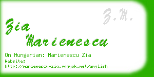 zia marienescu business card